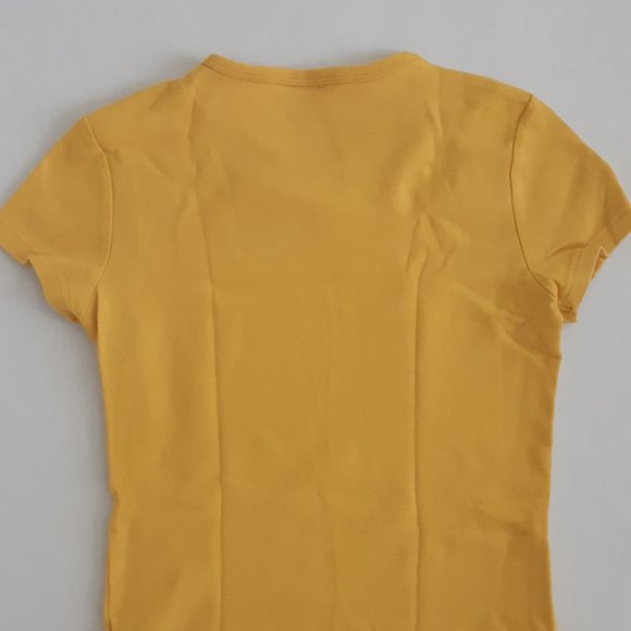 French Connection Logo Mustard Yellow T shirt - Picture 6 of 6